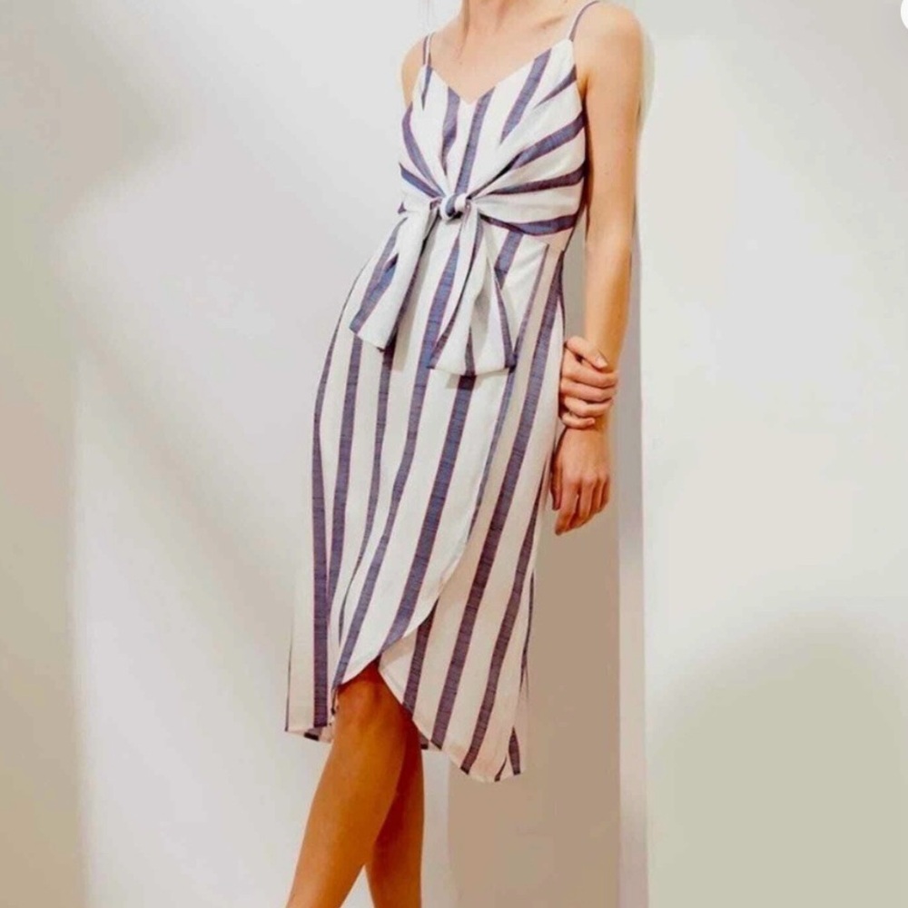 Banana Republic 
strappy wrap dress red white blue